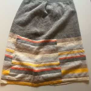 Moth Gray and Yellow Striped Pencil Skirt